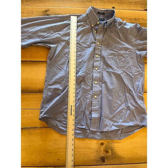Chaps men's long sleeve button down shirt. Blue. Classic Fit. Size 17. - Picture 6 of 7